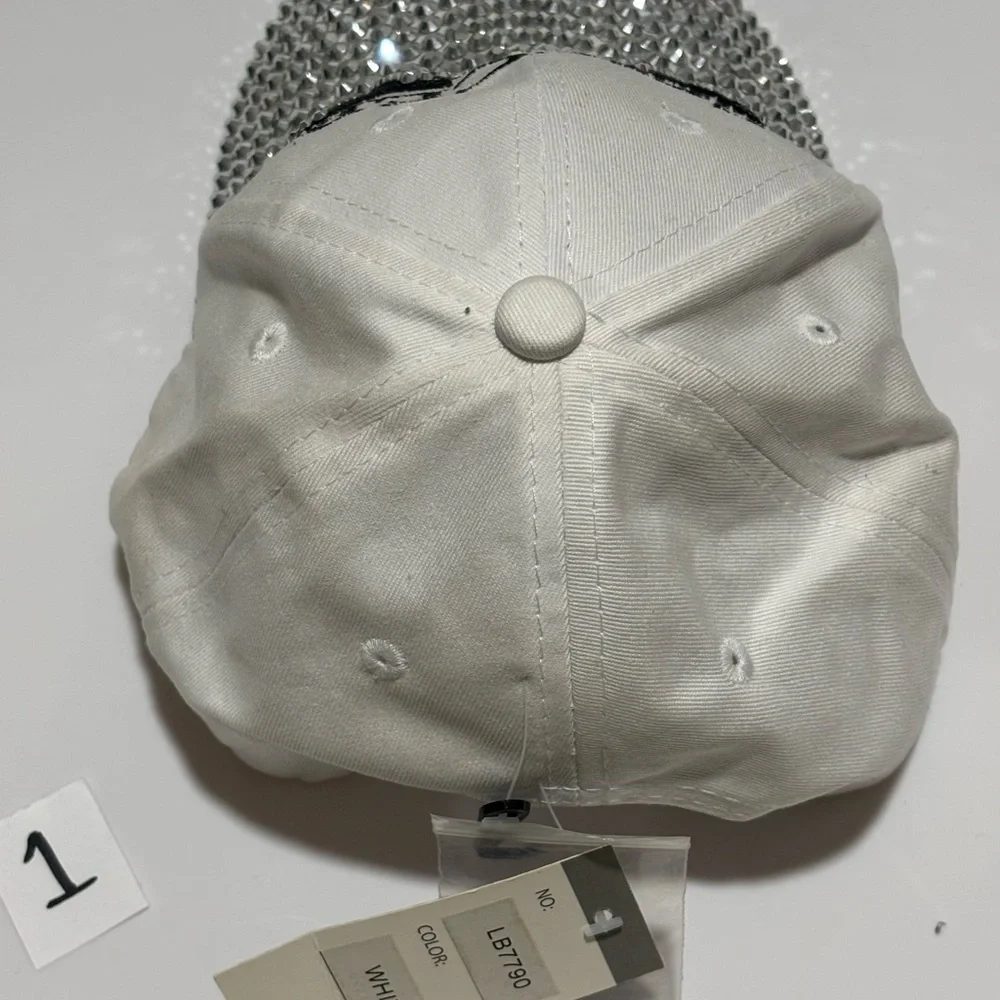 Soccer Mom Rhinestone Baseball Cap - White - Picture 2 of 5